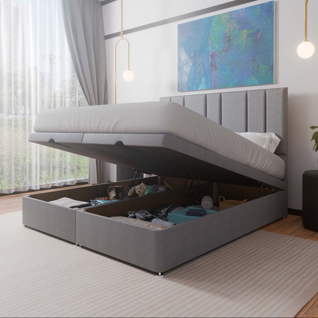Alaska End Lift Ottoman Storage Divan Bed and Headboard