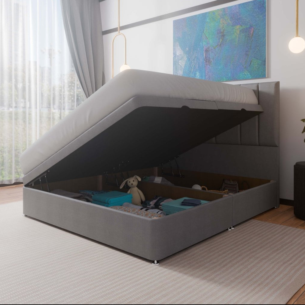 Alaska Side Lift Ottoman Storage Divan Bed and Headboard