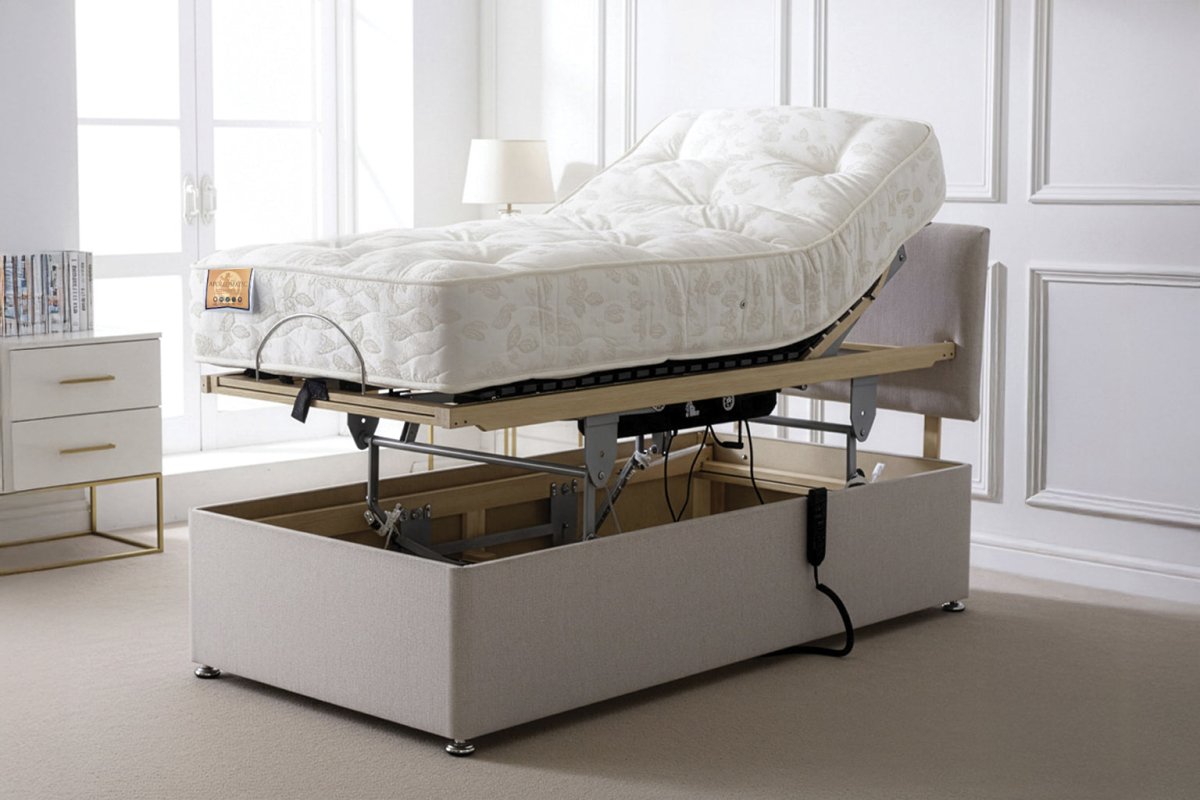 Apollomatic 1000 Pocket Electric Adjustable Lift and Rise Divan Bed Set