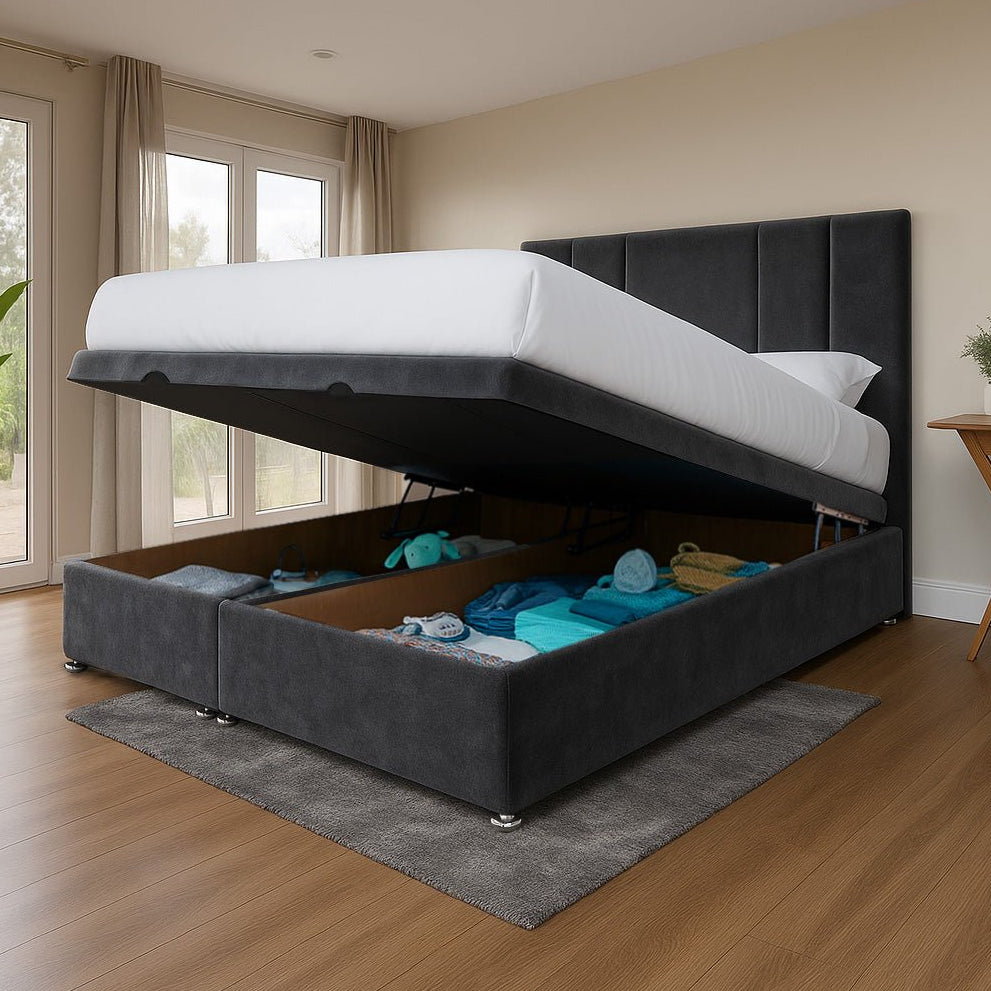 Austin End Lift Ottoman Storage Divan Bed and Headboard