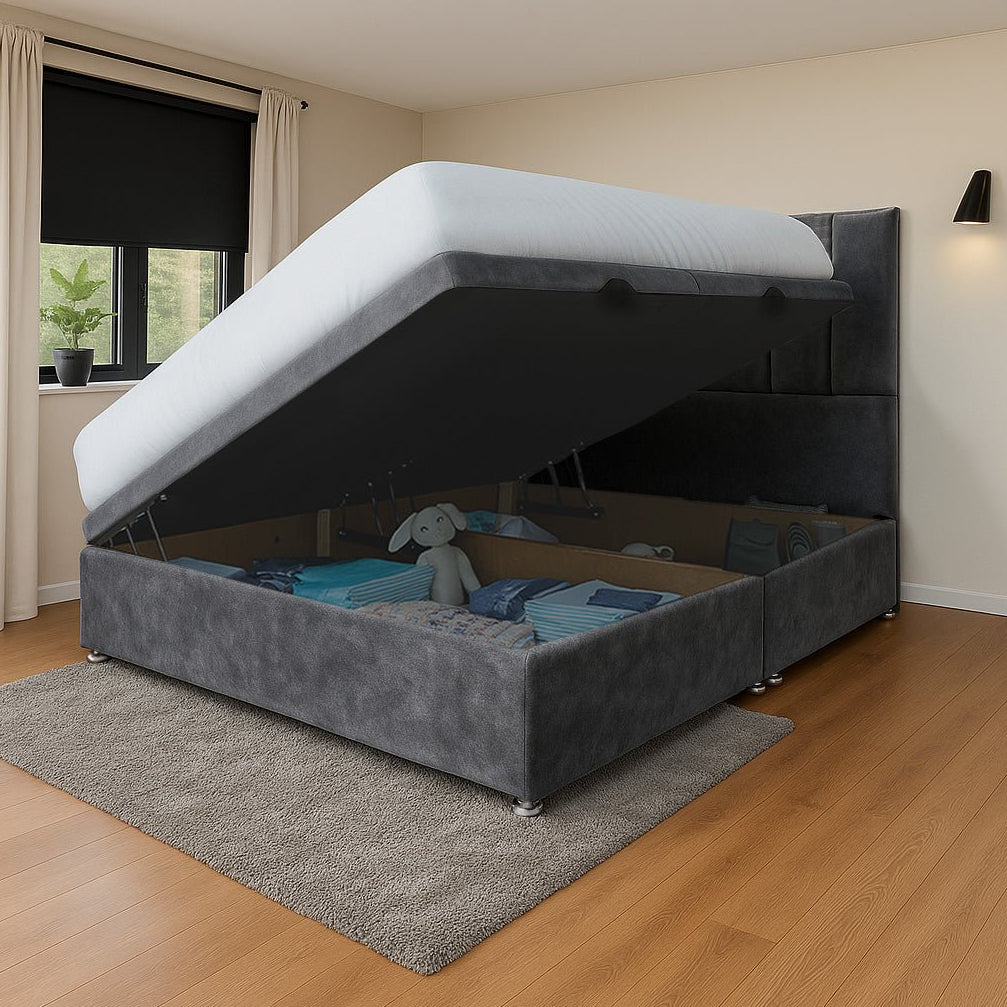 Austin Side Lift Ottoman Storage Divan Bed and Headboard