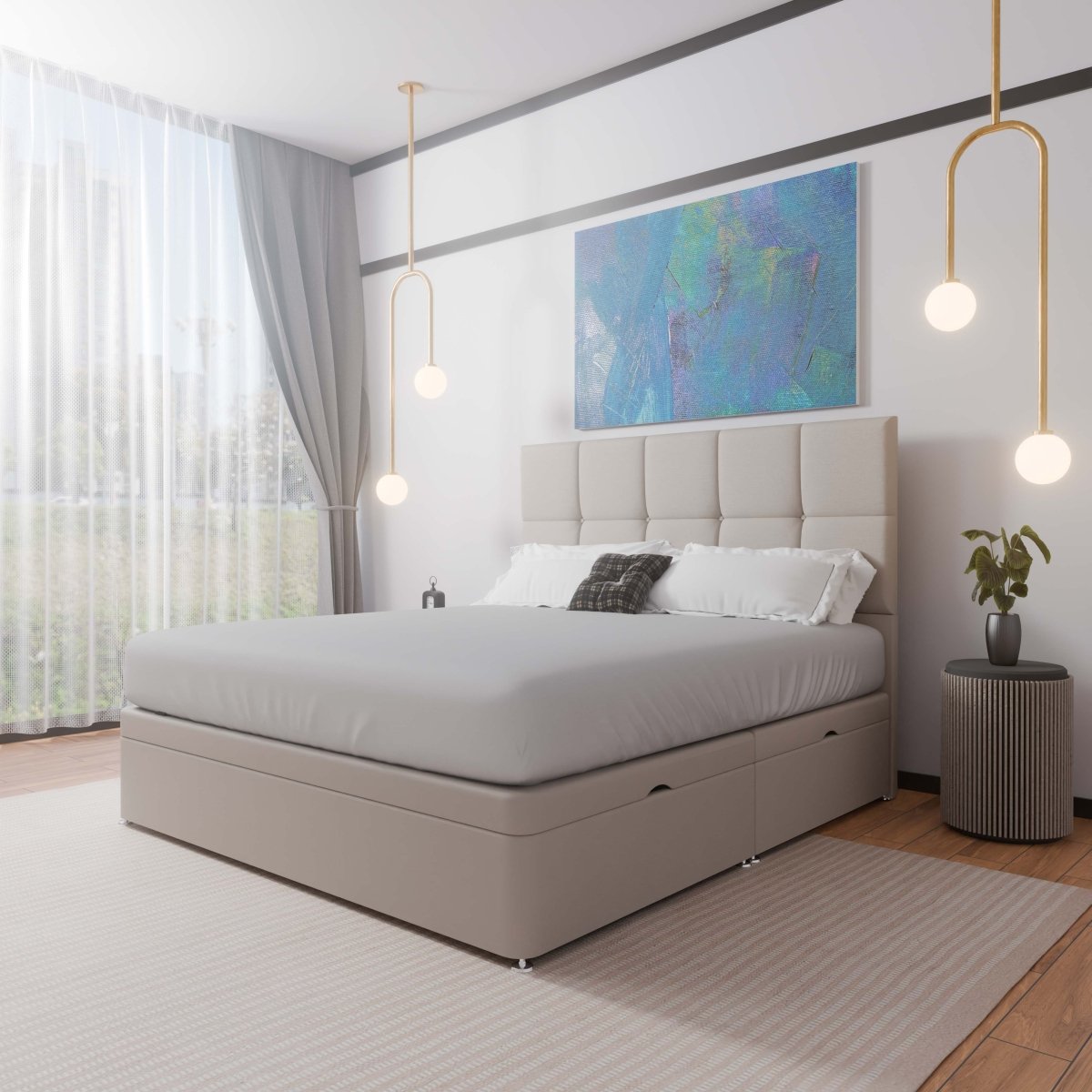 Colorado Side Lift Ottoman Storage Divan Bed and Headboard