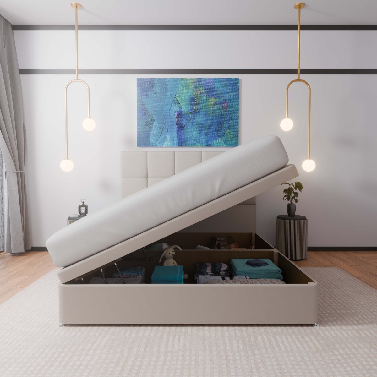 Colorado Side Lift Ottoman Storage Divan Bed and Headboard