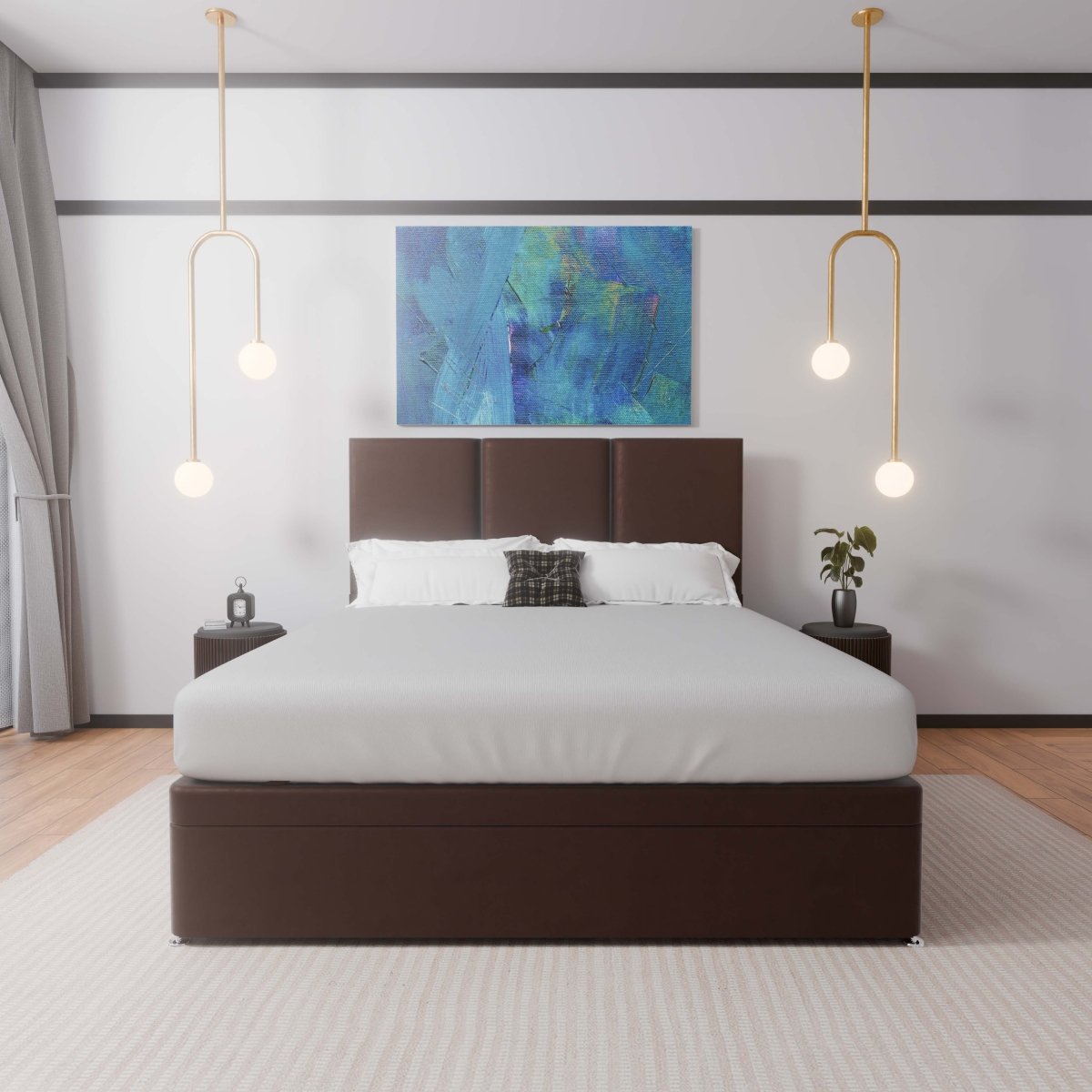 Monaco Side Lift Ottoman Storage Divan Bed and Headboard
