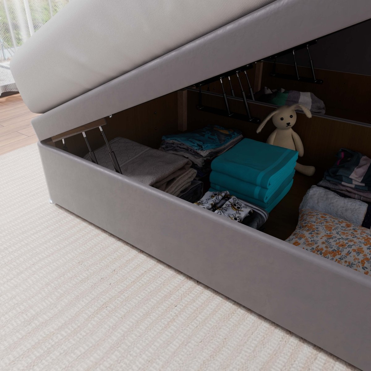 New York Side Lift Ottoman Divan Bed