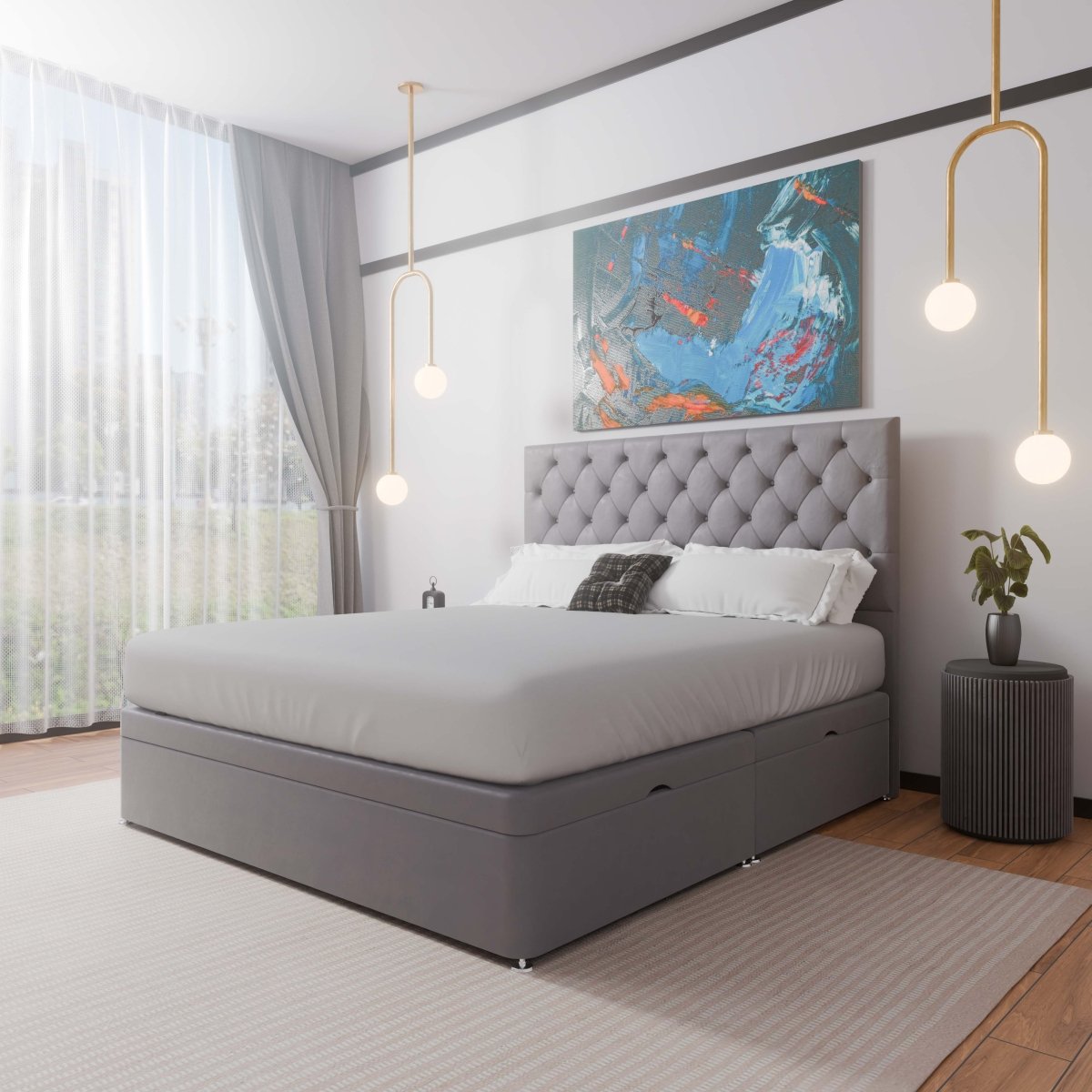 New York Side Lift Ottoman Divan Bed