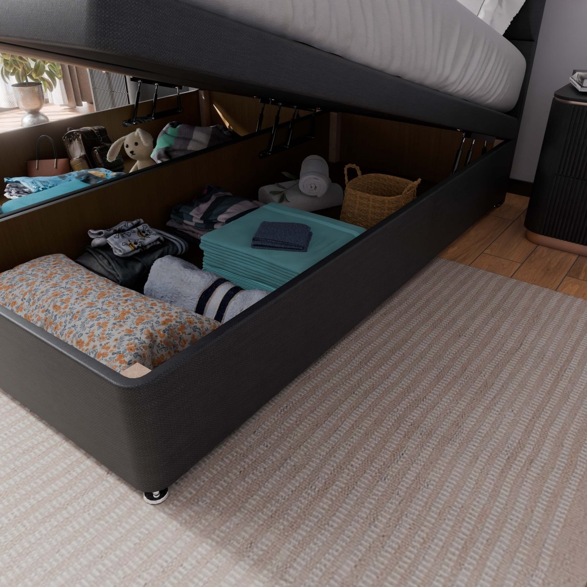 Prague End Lift Ottoman Divan Bed