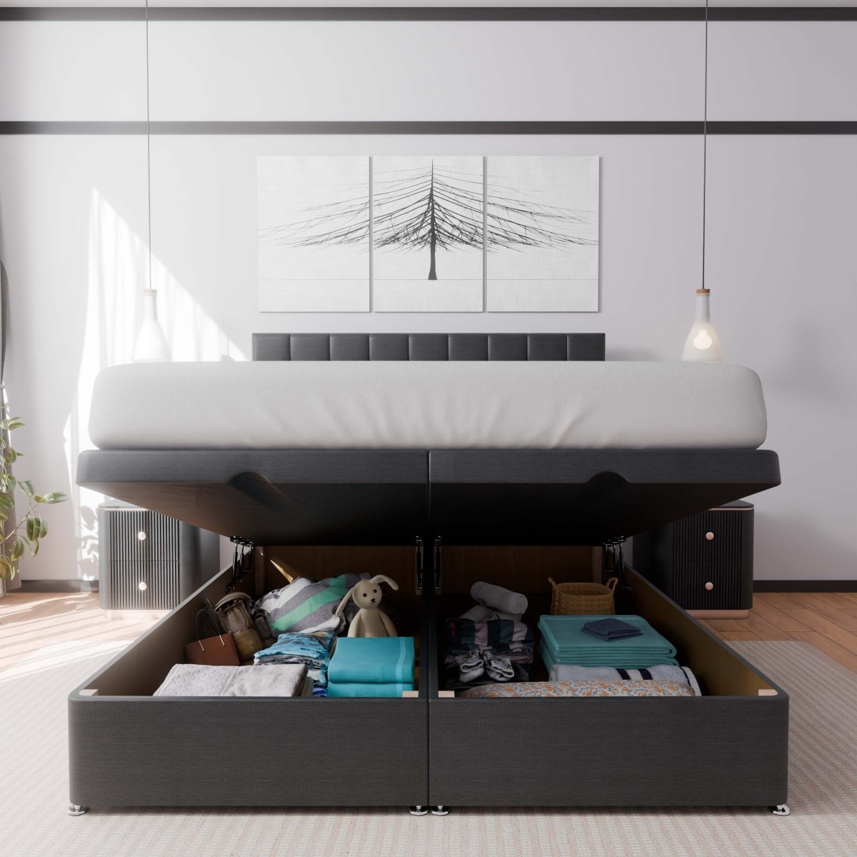 Prague End Lift Ottoman Divan Bed