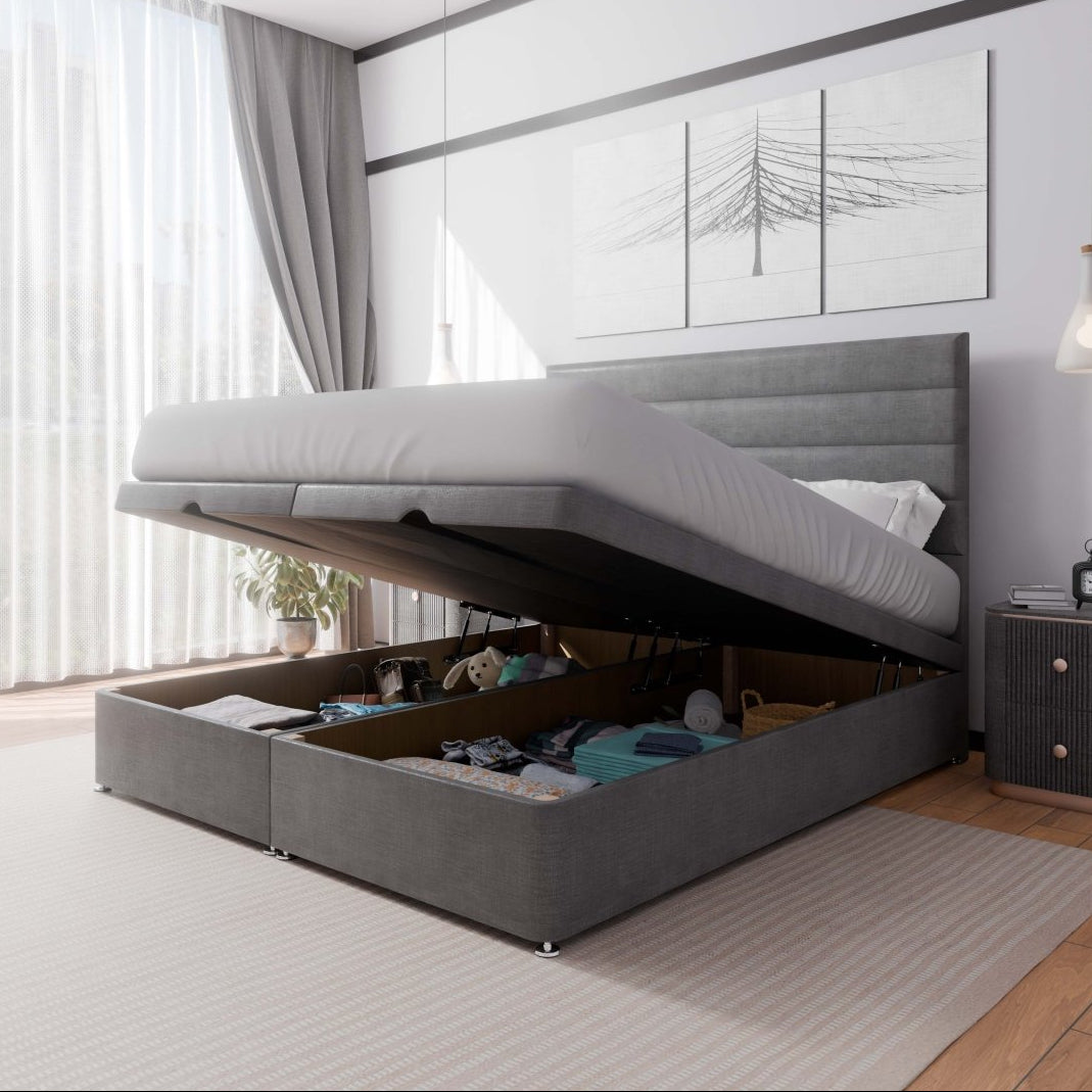 Rome End Lift Ottoman Storage Divan Bed and Headboard