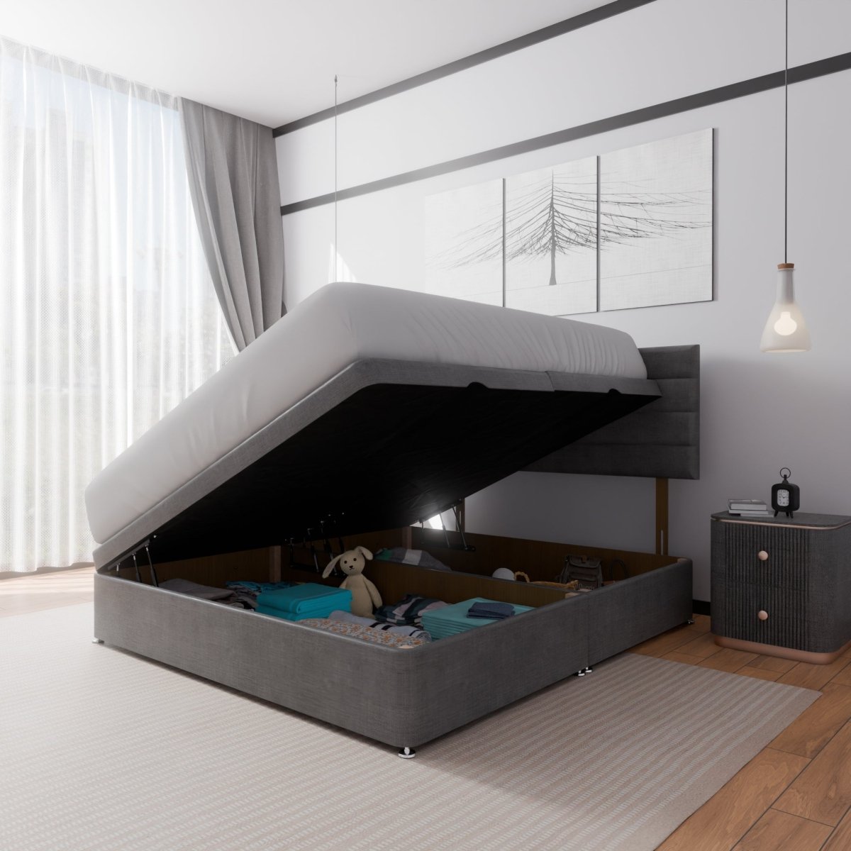 Rome Side Lift Ottoman Divan Bed