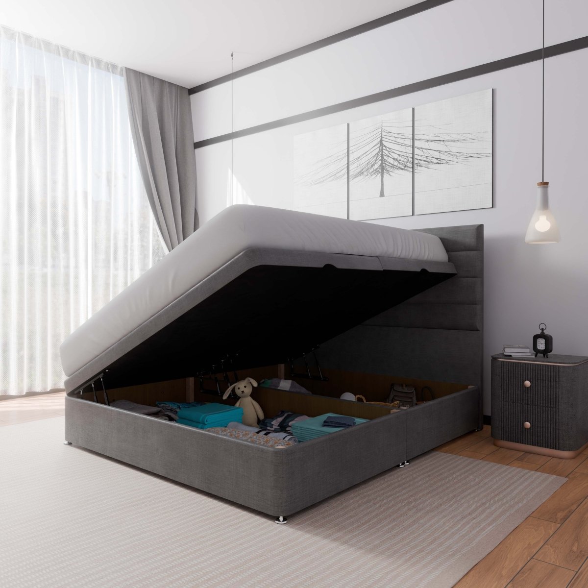 Rome Side Lift Ottoman Divan Bed