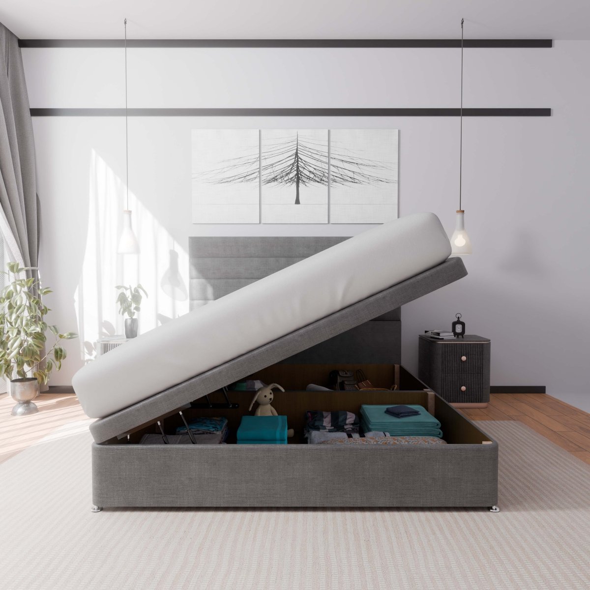 Rome Side Lift Ottoman Divan Bed