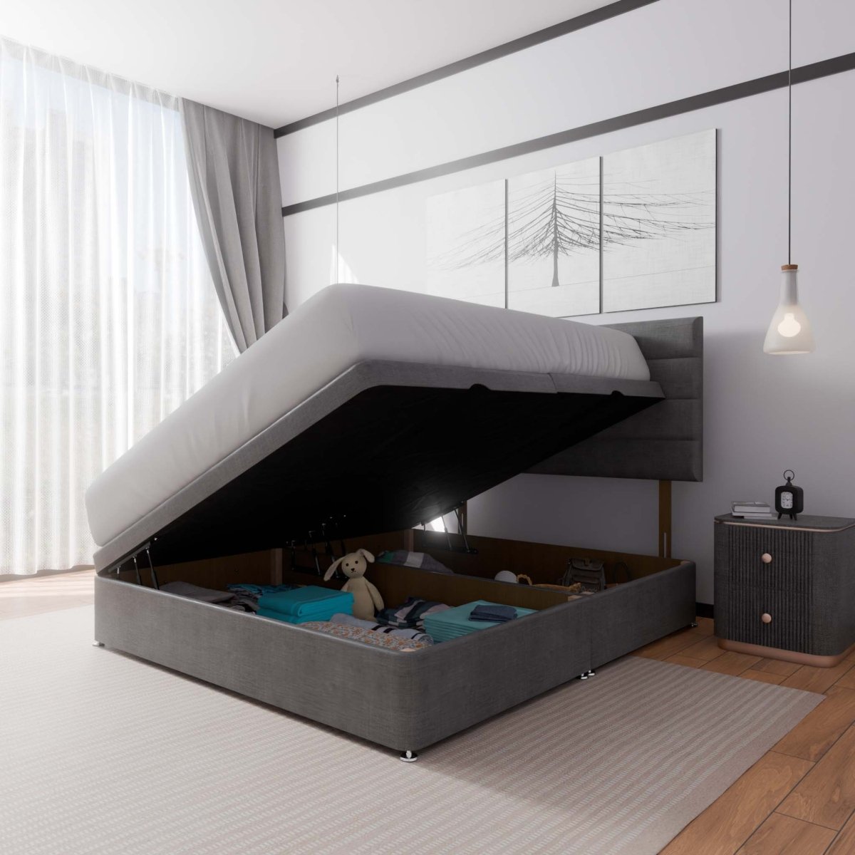 Rome Side Lift Ottoman Divan Bed