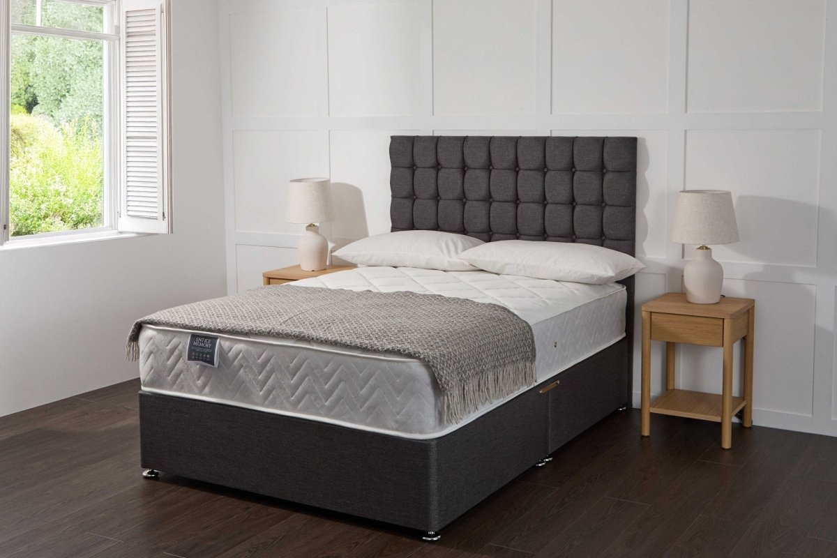 Somna Entice Memory Coil Sprung Divan Bed Set - Coil Sprung Divan Bed Set - 2'6 Small Single - No Storage - SOMNA Beds