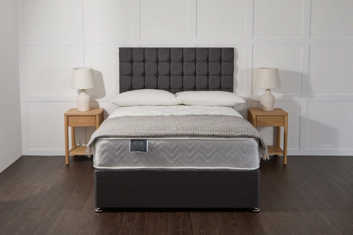 Somna Entice Memory Coil Sprung Divan Bed Set - Coil Sprung Divan Bed Set - 2'6 Small Single - No Storage - SOMNA Beds