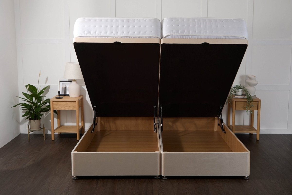 Somna Essential Guest Hotel Zip and Link 2000 Pocket Sprung Ottoman Divan Bed Set - Zip and Link Ottoman Divan Bed Set - 5' King Size x 6'3" Length - SOMNA Beds