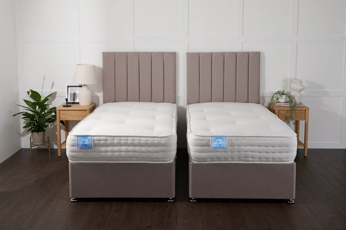 Somna Luxury Hotel Zip and Link 5000 Pocket Sprung Intelligent Wool Divan Bed Set - 5' King Size x 6'3 Length" - No Storage - SOMNA Beds