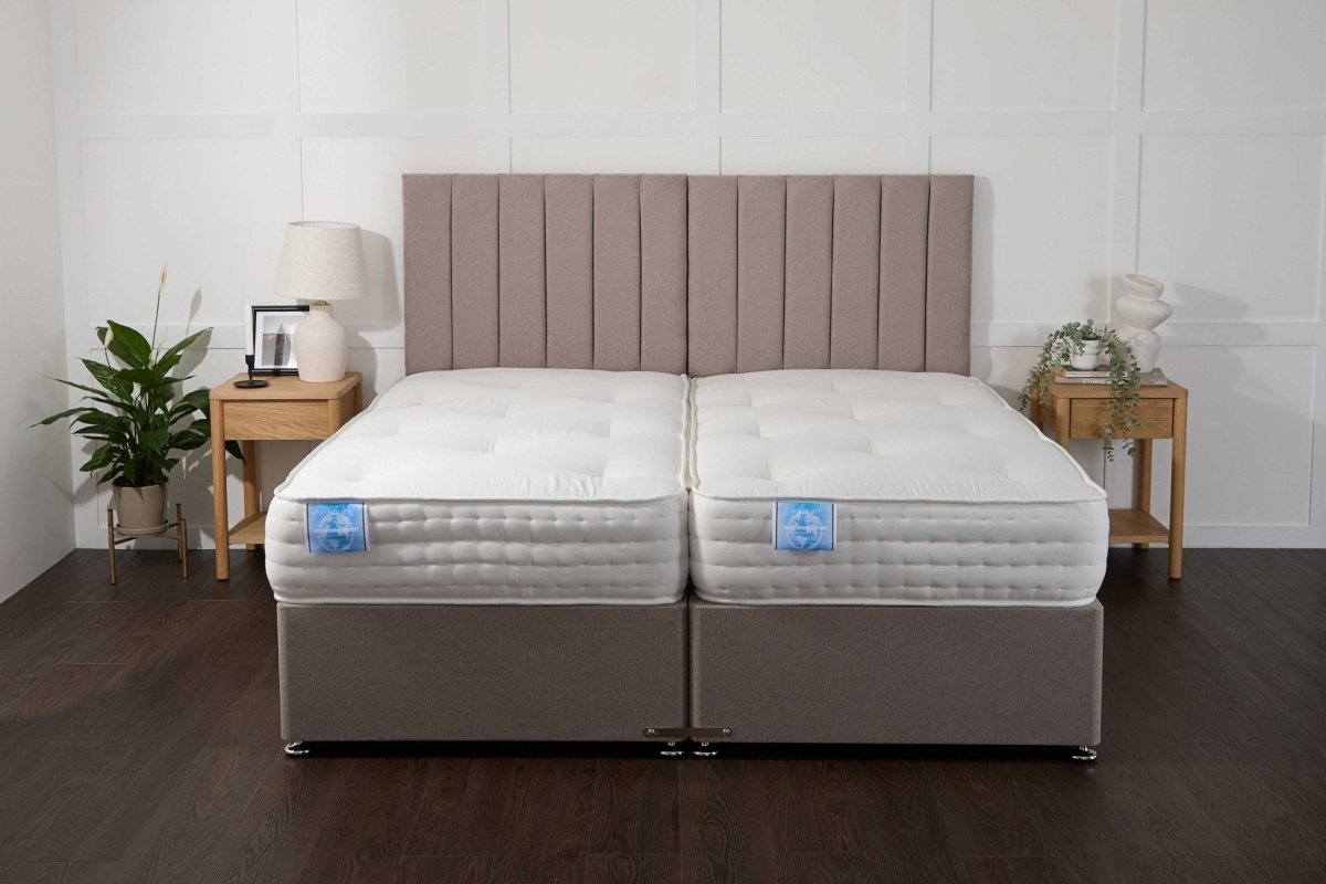 Somna Luxury Hotel Zip and Link 5000 Pocket Sprung Intelligent Wool Divan Bed Set - 5' King Size x 6'3 Length" - No Storage - SOMNA Beds