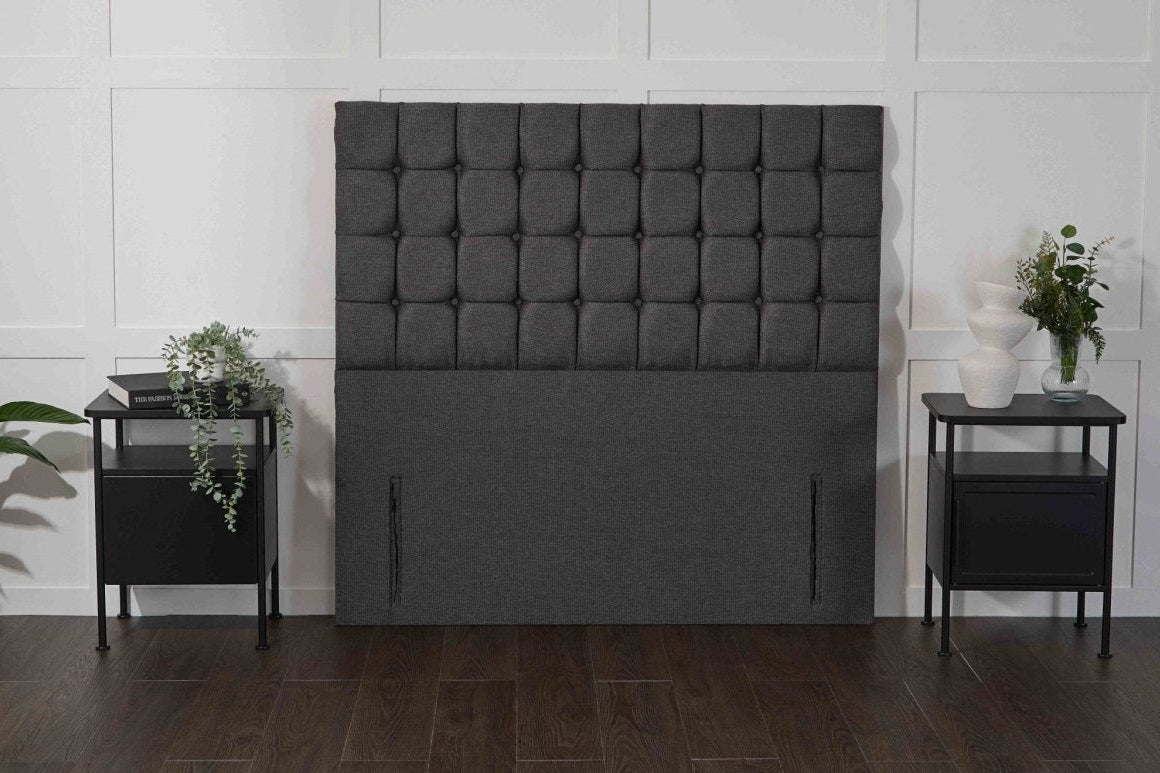 Somna Prague Floor Standing Upholstered Headboard - headboard - 2'6 Small Single - Matching Upholstered Buttons - SOMNA Beds