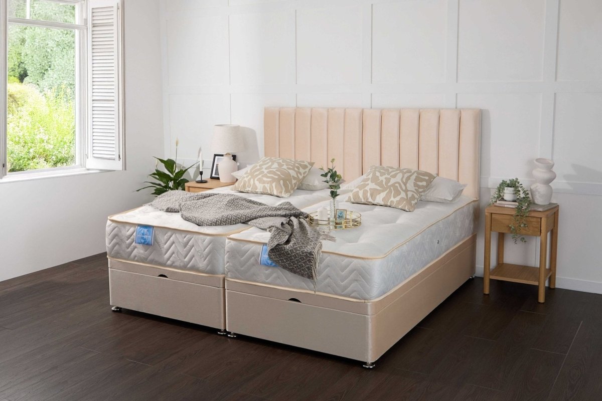 Somna Supreme Guest Hotel Zip and Link 1000 Pocket Sprung Ottoman Divan Bed Set - Zip and Link Bed Set - 5' King Size x 6'3" Length - SOMNA Beds
