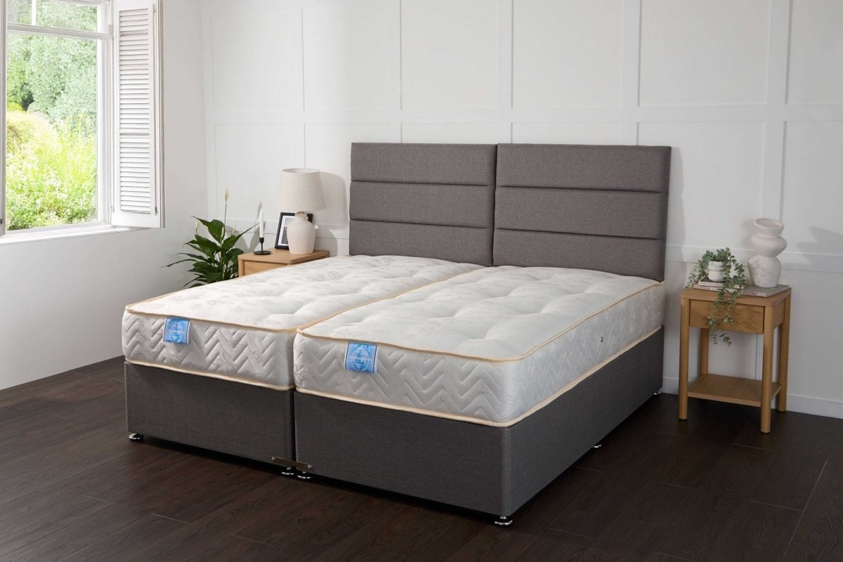 Somna Supreme Guest Hotel Zip and Link 2000 Pocket Sprung Divan Bed Set - Zip and Link Bed Set - 5' King Size x 6'3 Length" - No Storage - SOMNA Beds