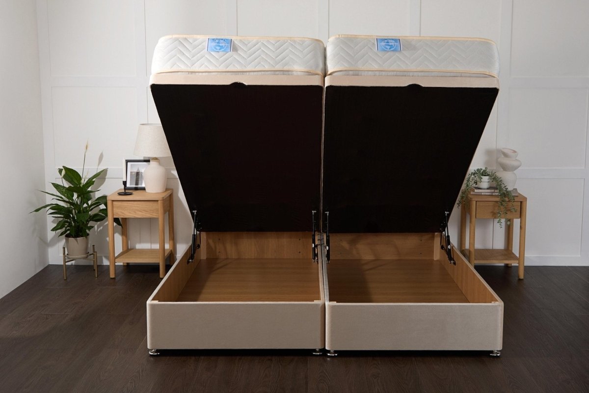 Somna Supreme Guest Hotel Zip and Link 2000 Pocket Sprung Ottoman Divan Bed Set - Zip and Link Divan Bed Set - 5' King Size x 6'3" Length - SOMNA Beds