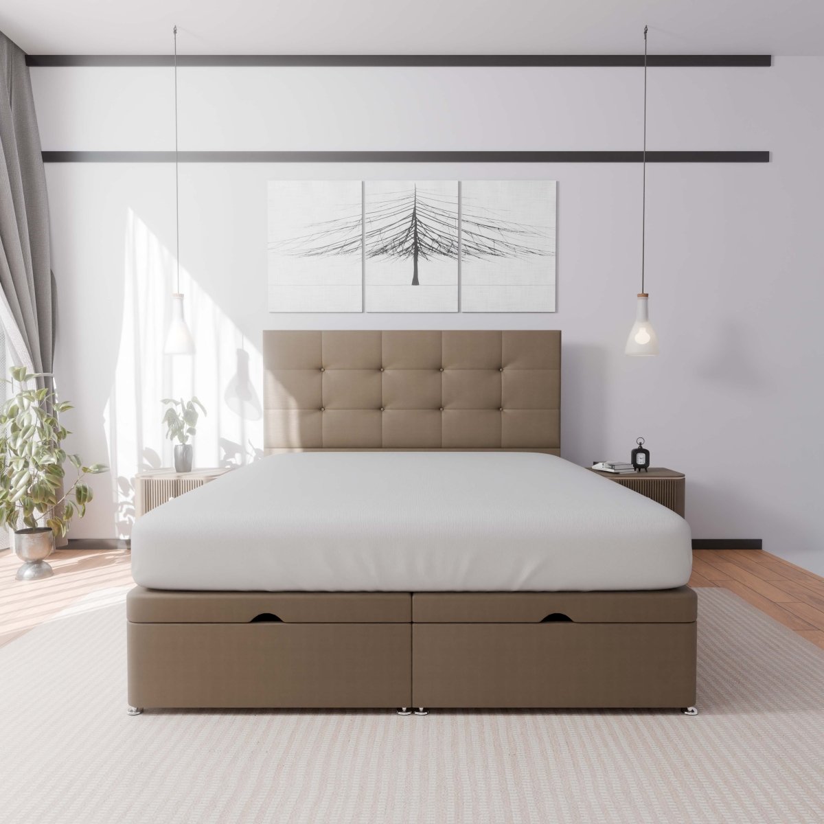 Venice End Lift Ottoman Storage Divan Bed and Headboard
