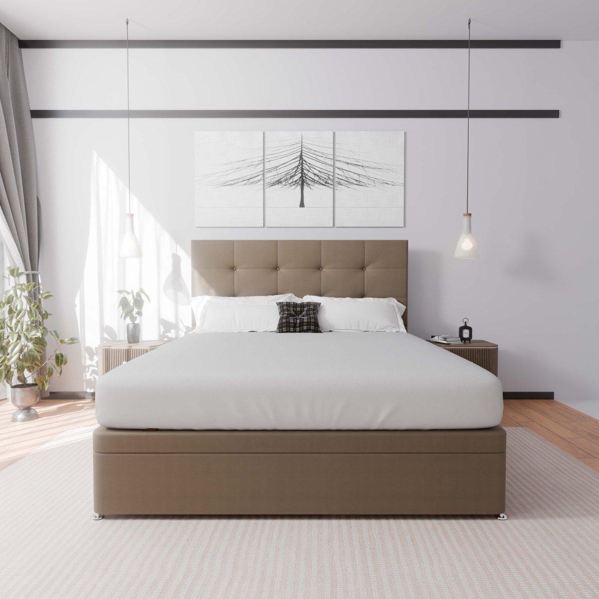 Venice Side Lift Ottoman Storage Divan Bed and Headboard