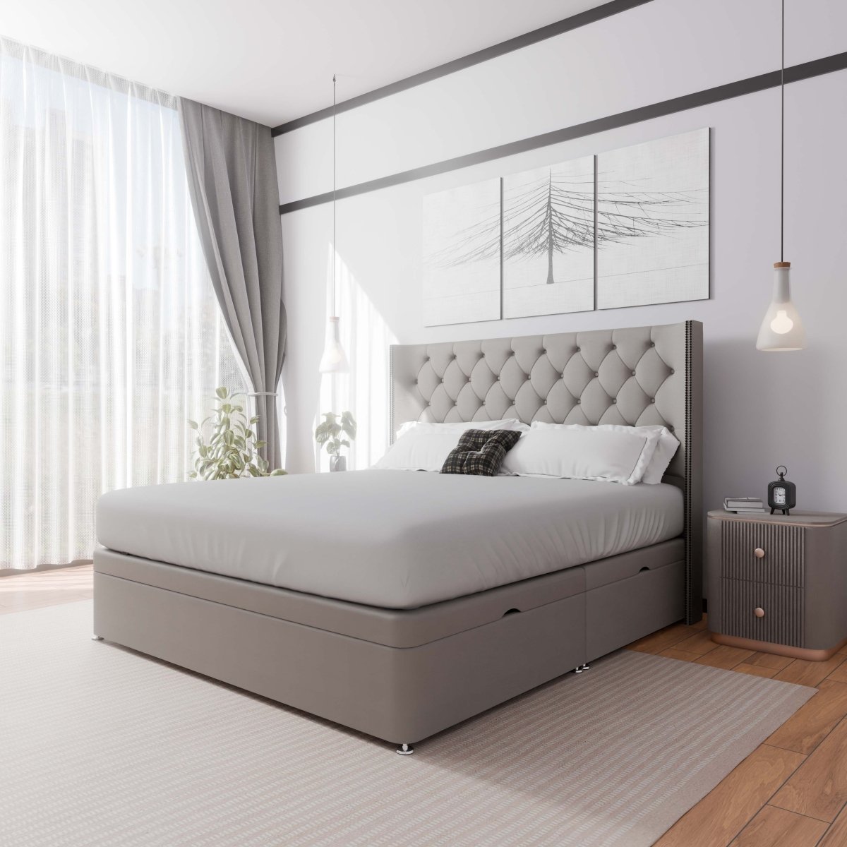 Washington Winged Side Lift Ottoman Divan Bed