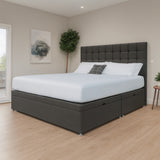 Prague Side Lift Ottoman Storage Divan Bed and Headboard