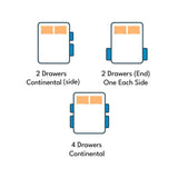 Washington Divan Bed Base with Floor Standing Winged Headboard