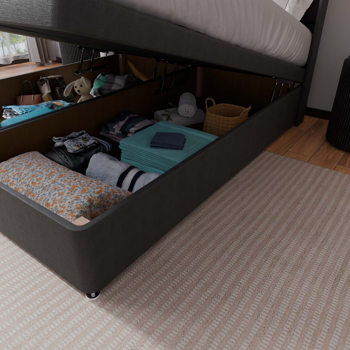 Atlanta Winged End Lift Ottoman Divan Bed