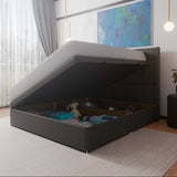Atlanta Winged Side Lift Ottoman Storage Divan Bed and Floor Standing Headboard