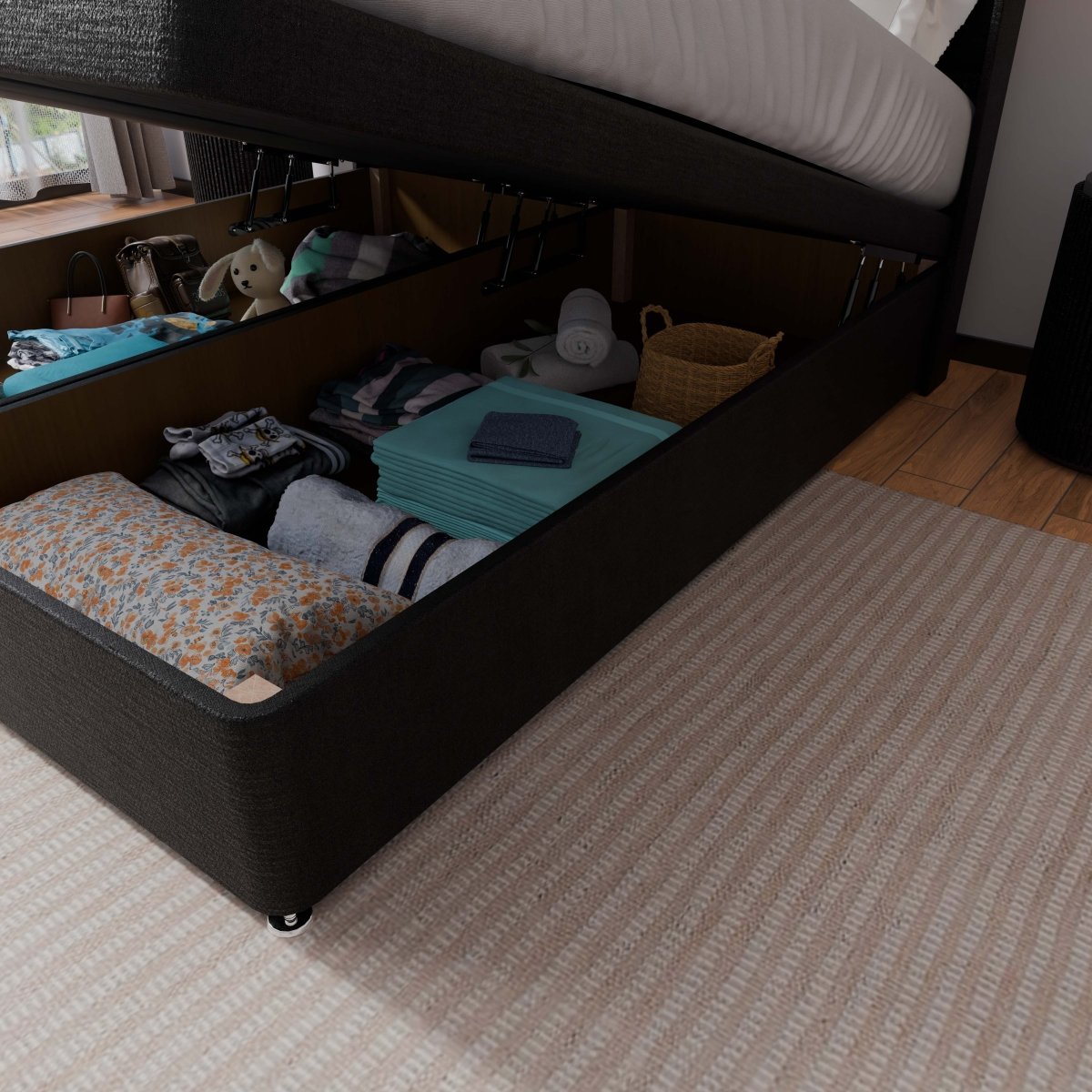 Manhattan Winged End Lift Ottoman Divan Bed