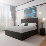 Manhattan Winged Side Lift Ottoman Storage Divan Bed and Floor Standing Headboard
