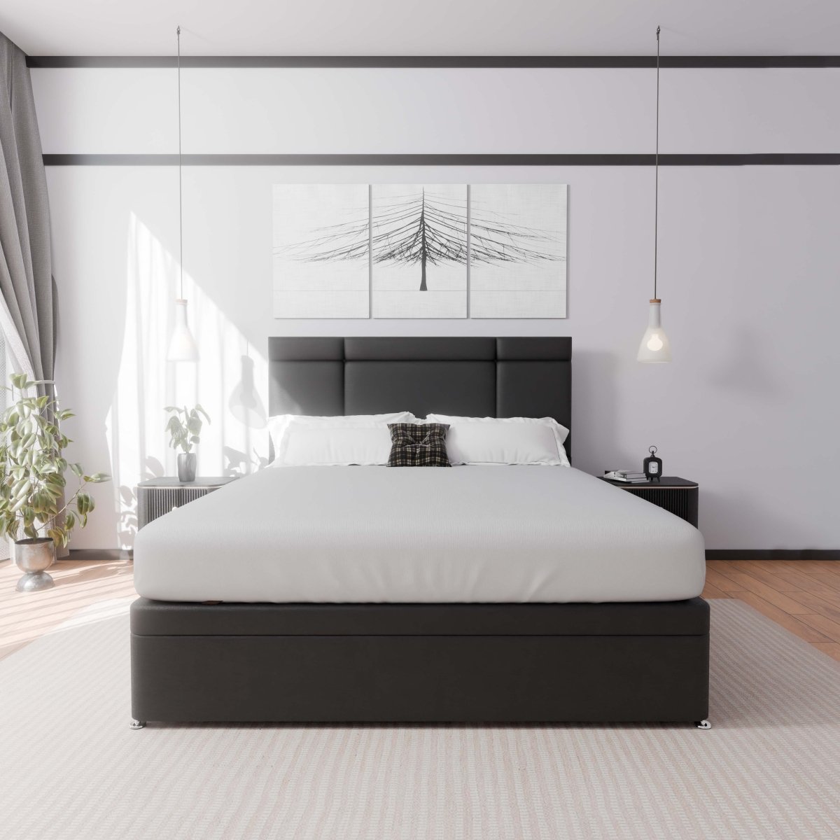 Miami Side Lift Ottoman Storage Divan Bed and Headboard