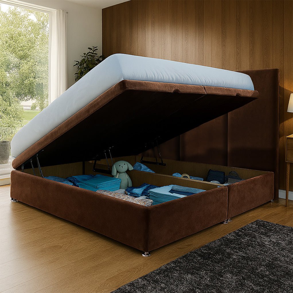 Monaco Side Lift Ottoman Storage Divan Bed and Headboard