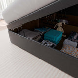 Prague Side Lift Ottoman Storage Divan Bed and Headboard