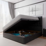 Prague Side Lift Ottoman Storage Divan Bed and Headboard