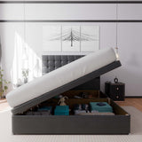 Prague Side Lift Ottoman Storage Divan Bed and Headboard