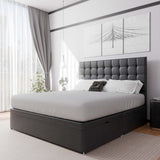 Prague Side Lift Ottoman Storage Divan Bed and Headboard