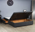 Signature Half End Lift Ottoman Storage Divan Bed Base - Ottoman Half Lift With Drawers - 4'0 Small Double - No Storage - SOMNA Beds