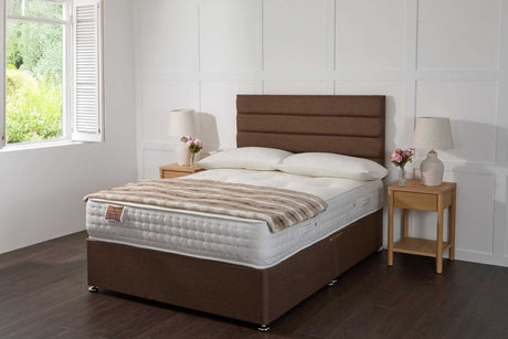 Somna Comfort Gold 3000 Pocket Sprung Intelligent Memory Divan Bed Set - Pocket Sprung Divan Bed Set - 2'6 Small Single - No Storage - SOMNA Beds