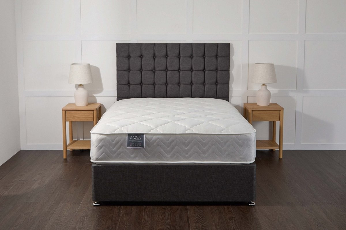 Somna Entice Memory Coil Sprung Divan Bed Set - Coil Sprung Divan Bed Set - 2'6 Small Single - No Storage - SOMNA Beds