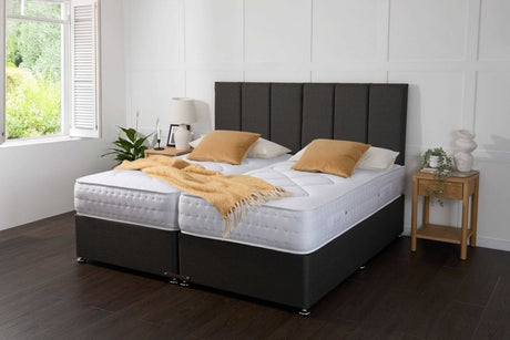 Somna Essentials Guest Hotel Zip and Link 1000 Pocket Sprung Divan Bed Set - Zip and Link Divan Bed Set - 5' King Size x 6'3" Length - No Storage - SOMNA Beds