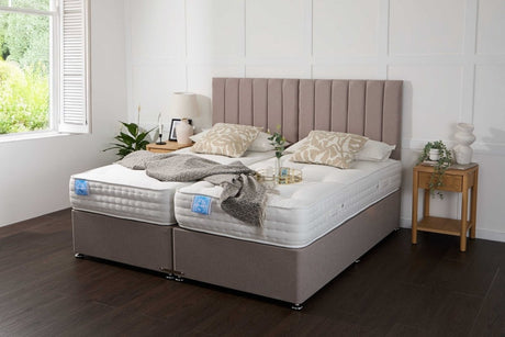 Somna Luxury Hotel Zip and Link 1000 Pocket Sprung Intelligent Fibre Divan Bed Set - 5' King Size x 6'3 Length" - No Storage - SOMNA Beds