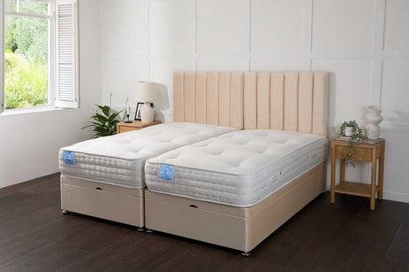 Somna Luxury Hotel Zip and Link 2000 Pocket Sprung Intelligent Fibre Ottoman Divan Bed Set - Zip and Link Ottoman Divan Bed Set - 5' King Size x 6'3" Length - SOMNA Beds