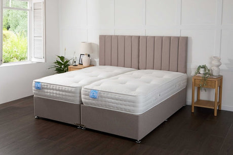 Somna Luxury Hotel Zip and Link 5000 Pocket Sprung Intelligent Wool Divan Bed Set - 5' King Size x 6'3 Length" - No Storage - SOMNA Beds