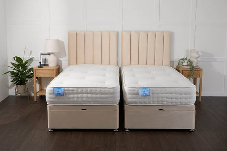 Somna Luxury Hotel Zip and Link 5000 Pocket Sprung Intelligent Wool Ottoman Divan Bed Set - Zip and Link Ottoman Divan Bed Set - 5' King Size x 6'3" Length - SOMNA Beds