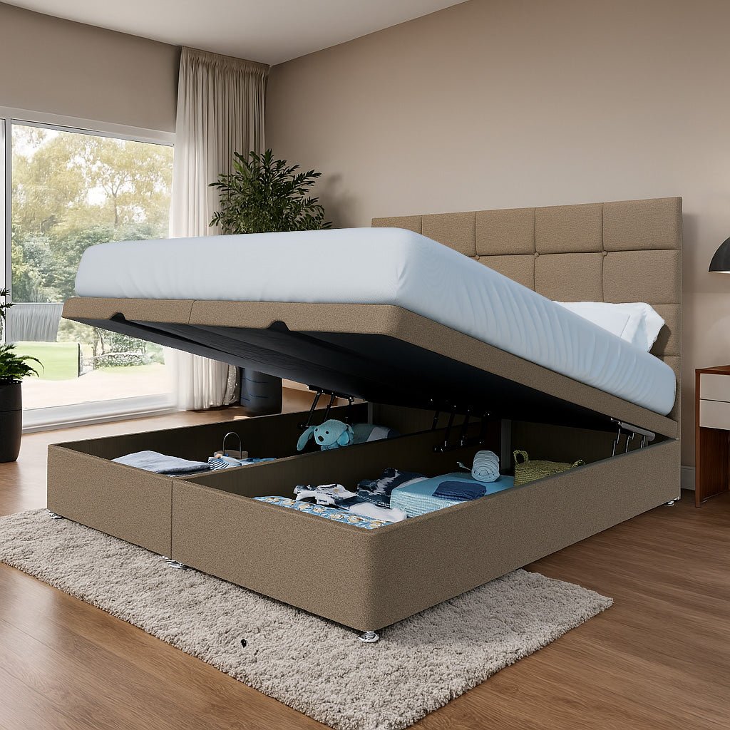 Venice End Lift Ottoman Storage Divan Bed and Headboard